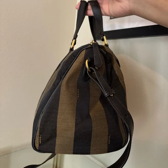 Fendi Striped Black and Brown Duffel Bag - Picture 15 of 15